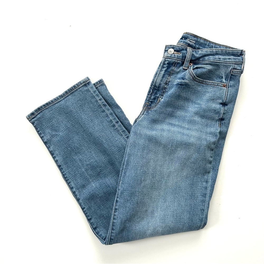 Old Navy Medium Wash OG Loose Relaxed Cotton Stretch High-Waisted Denim Jeans - Picture 2 of 8
